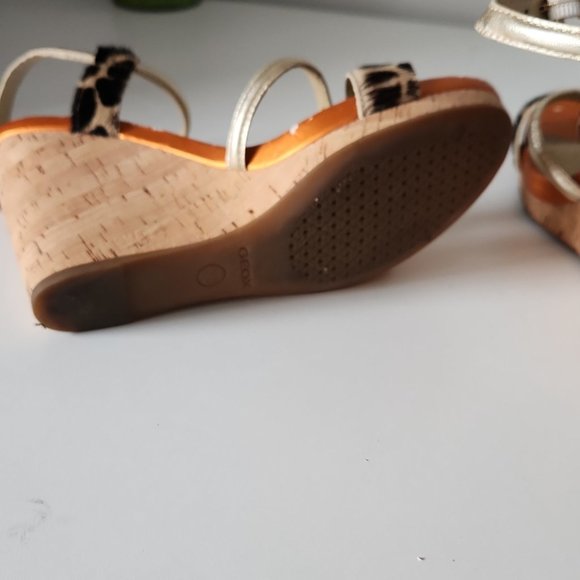 Leopard Print Wedge Sandals - Picture 4 of 5